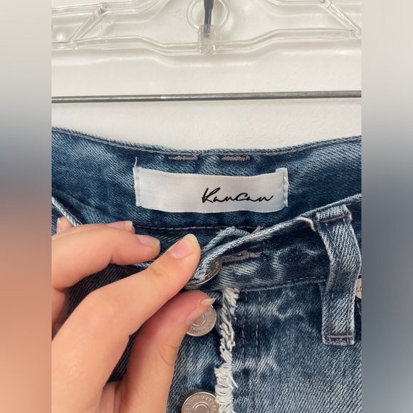 Kancan jeans womens blue distressed high waisted denim button fly jeans size 29 - Picture 7 of 9